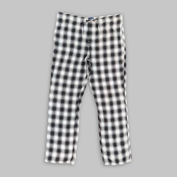 Old Navy Black & White Plaid Flannel Lounge Pants - Men’s Size M - Picture 1 of 4